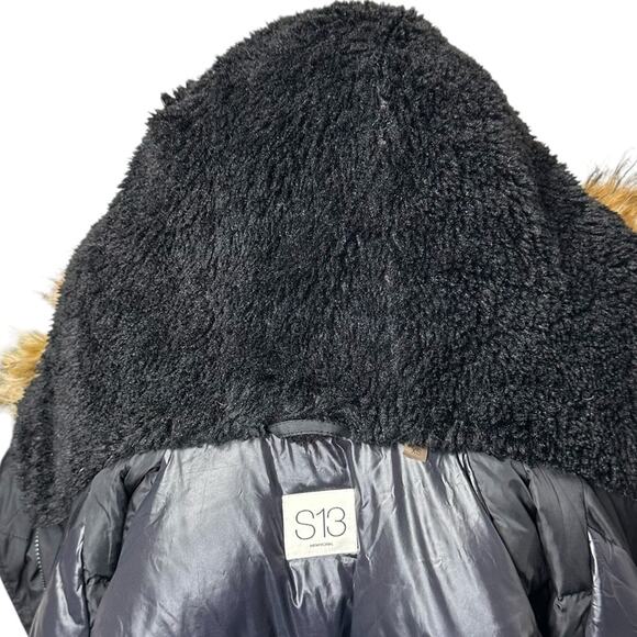 S13 SAM. NY Down Eskimo Coat Black Size XS Faux Fur Hood Jacket Warm - Picture 8 of 12